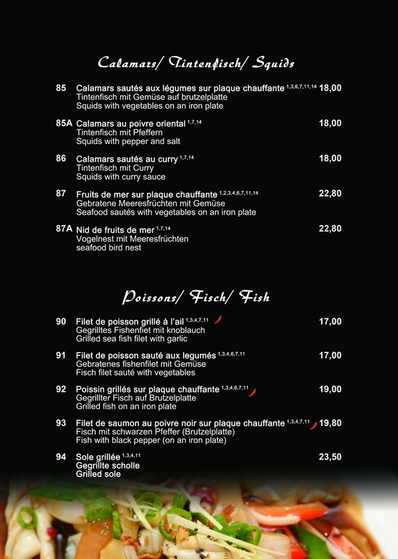 menu